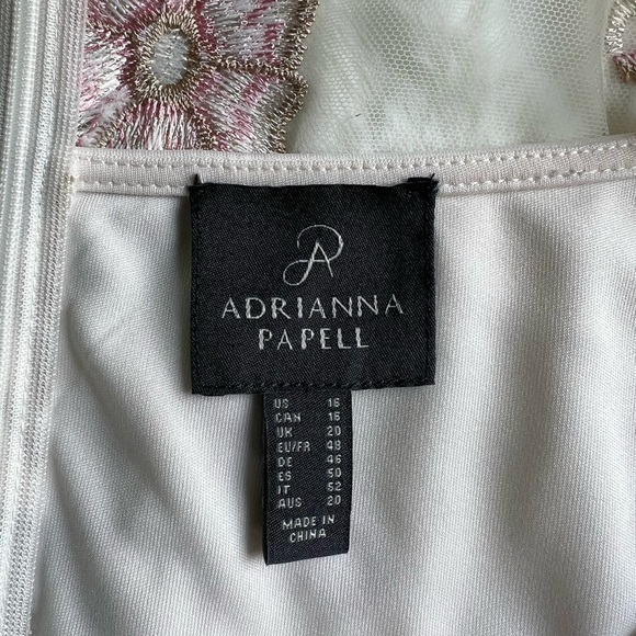 Adrianna Papell Women's Floral Embroidery Flared Dress, Pink Multi, Size 16 - Picture 7 of 7